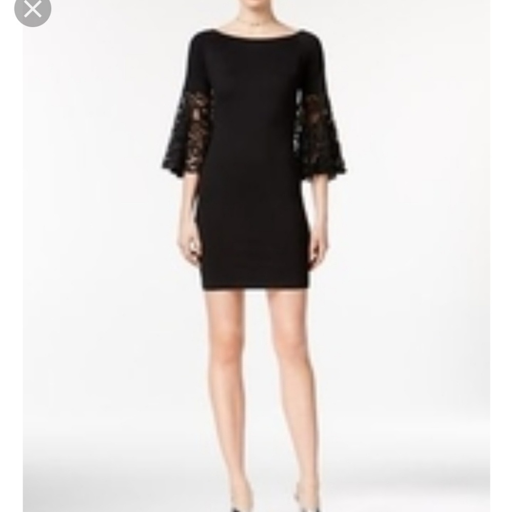 Bar III Black Bell Sleeve Off Shoulder Top - Picture 2 of 6